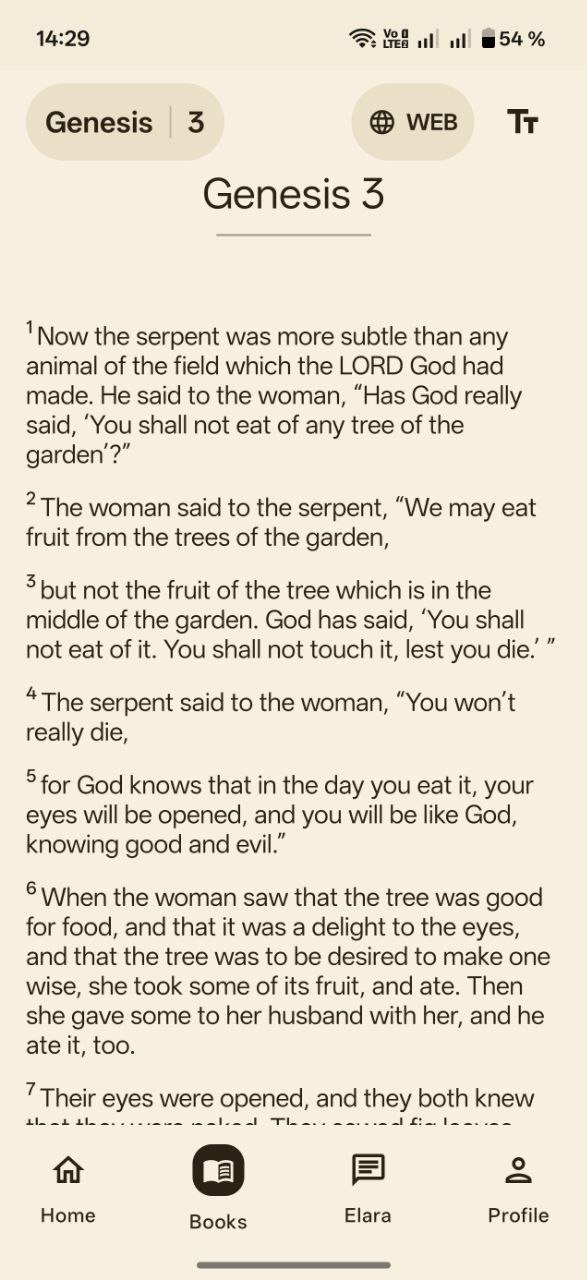 Bible reading screen